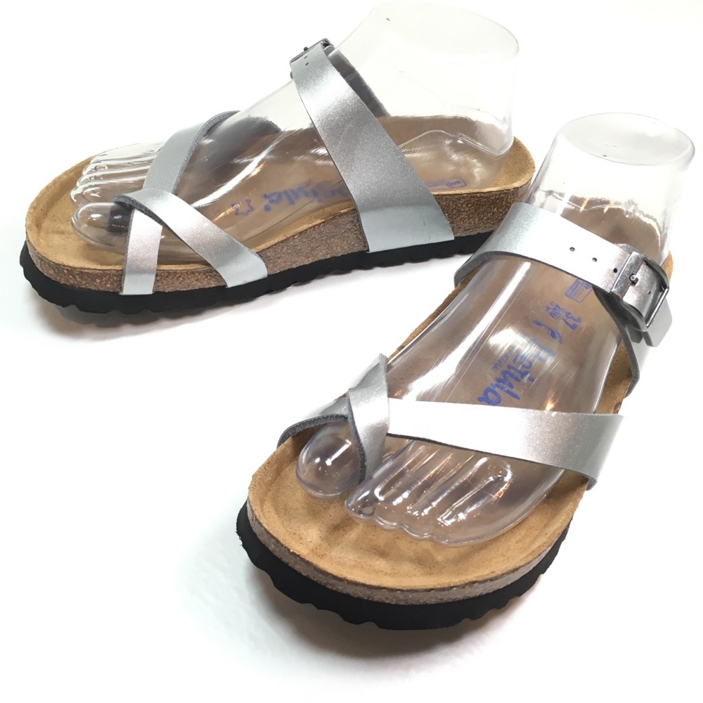 New Birkenstock Betula Sandals Mia Style Silver Metallic Size 6